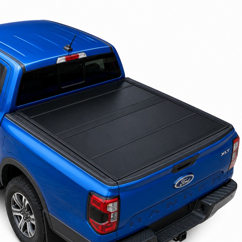 Lågprofil hård Quad-Fold Tonneau-kåpa till Ford Ranger