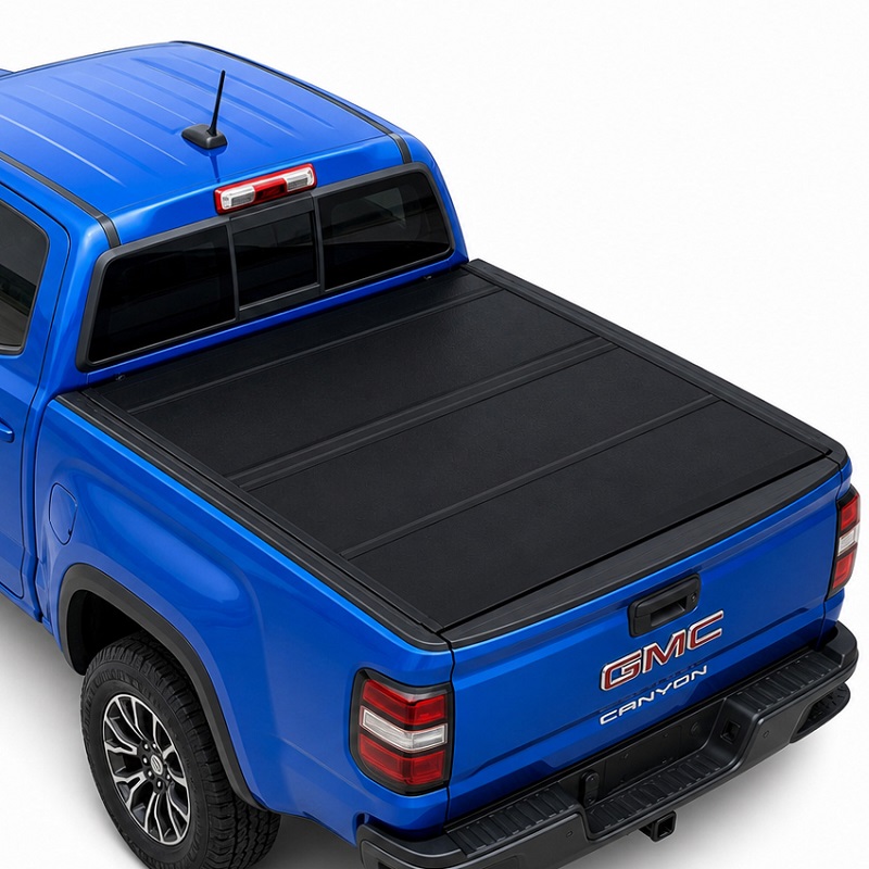 Lågprofils hård Quad-Fold Tonneau Cover för GMC Canyon